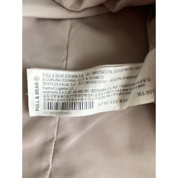 PULL & BEAR Windbreaker Full Zip Hooded Dusty Rose Jacket Women’s Sz S - Picture 10 of 15